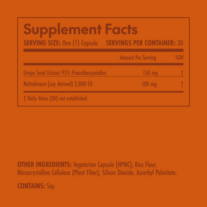 Supplement facts label on an orange background