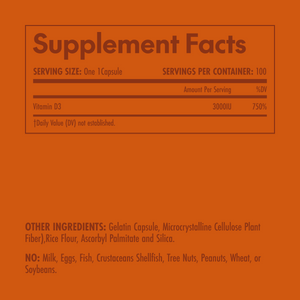 Olympian Labs Grape Seed 600 Supplement facts label on an orange background
