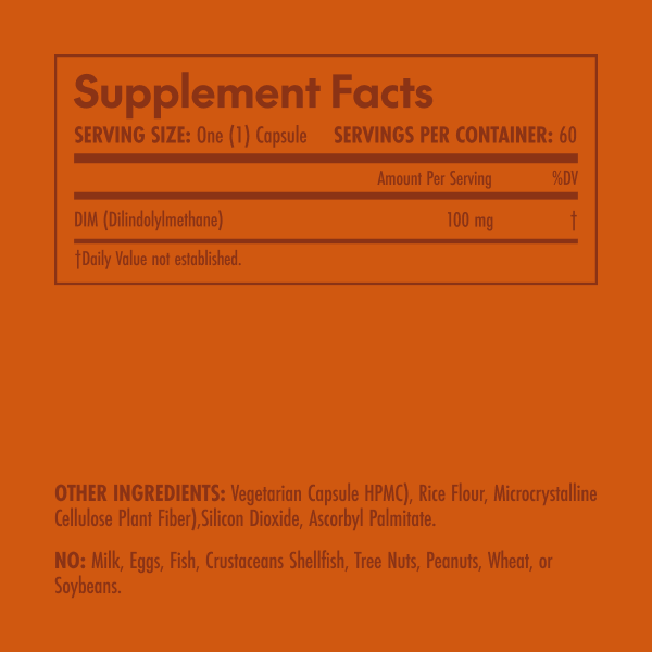 Supplement facts label on an orange background
