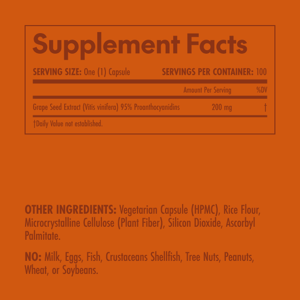 Supplement facts label on an orange background