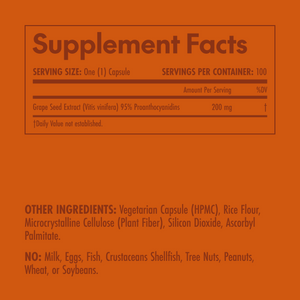 Supplement facts label on an orange background