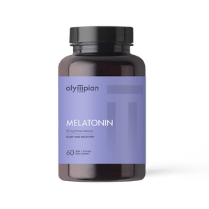 Olympian Labs Melatonin supplement bottle on a white background