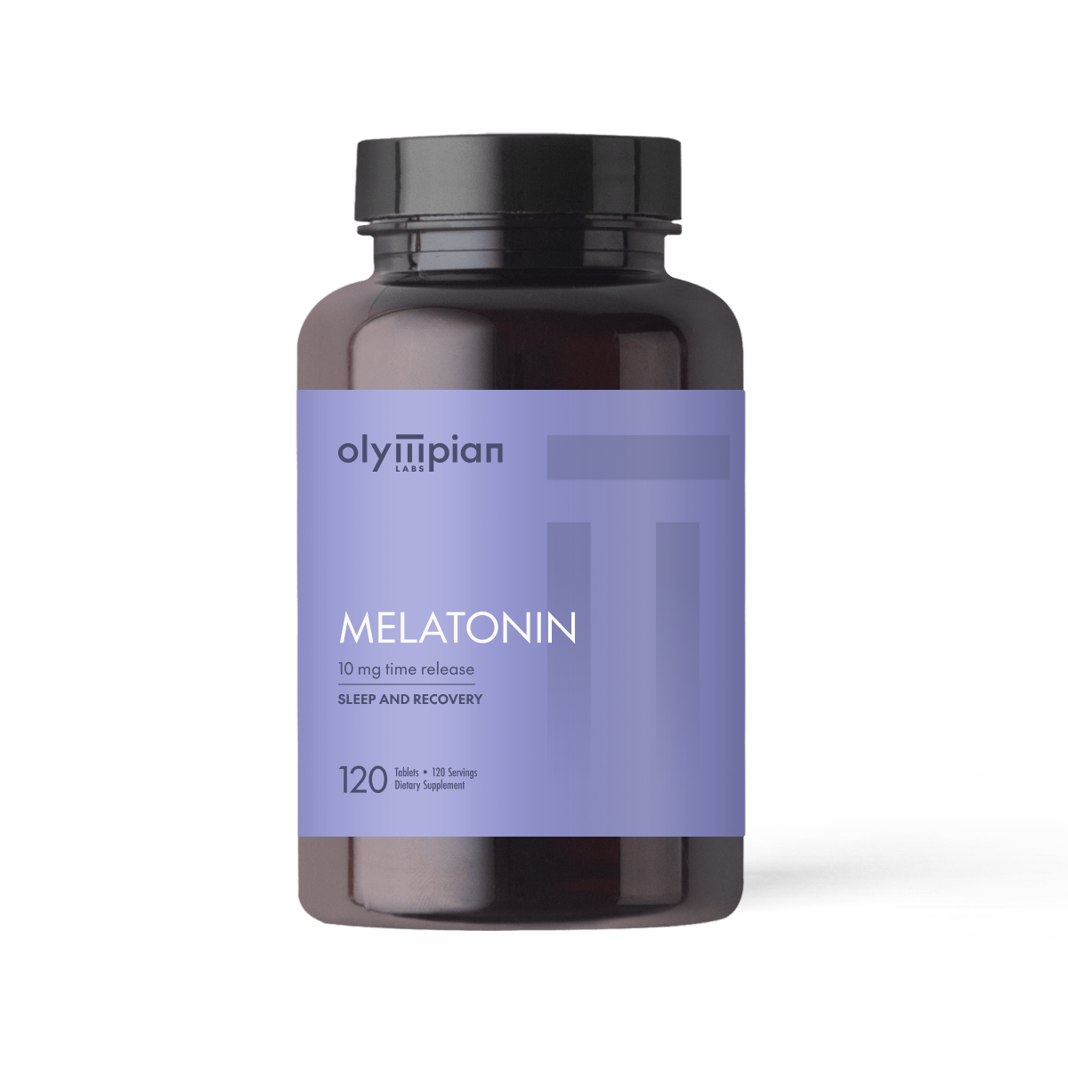 Olympian Labs Melatonin supplement bottle on a white background