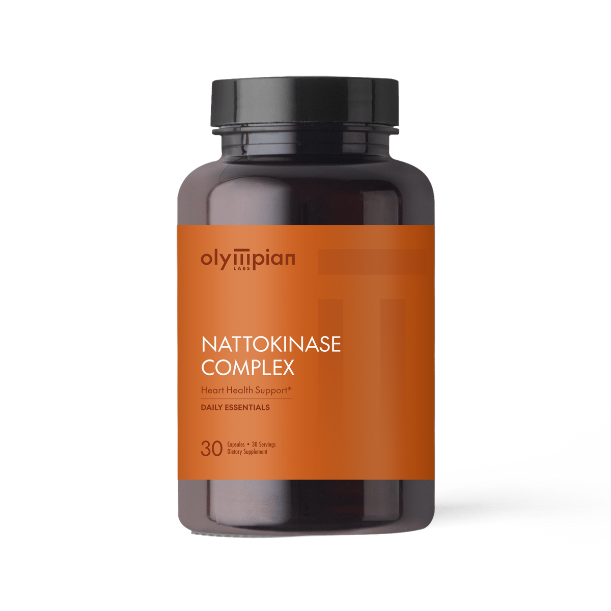Olympian Nattokinase Complex supplement bottle on a white background